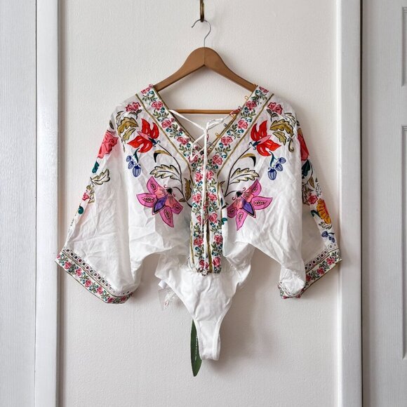 FARM Rio Off-White Insects Floral Bodysuit - Picture 7 of 11